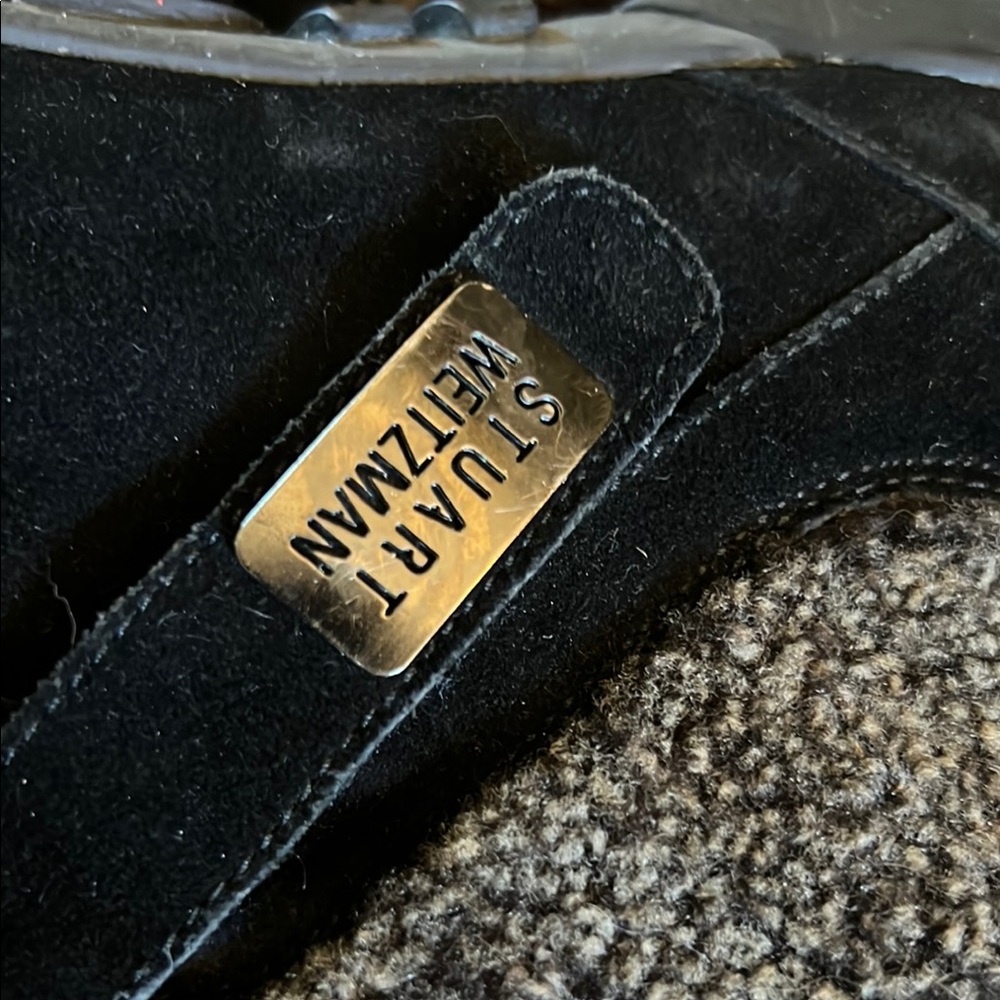 π 1 hour sale. Stuart Weitzman, 9.5, Black suede High-Top Sneakers, faux fur - Picture 7 of 10